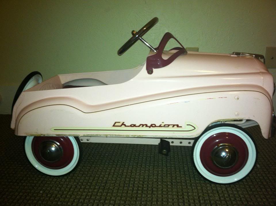 gearbox champion pink pedal car