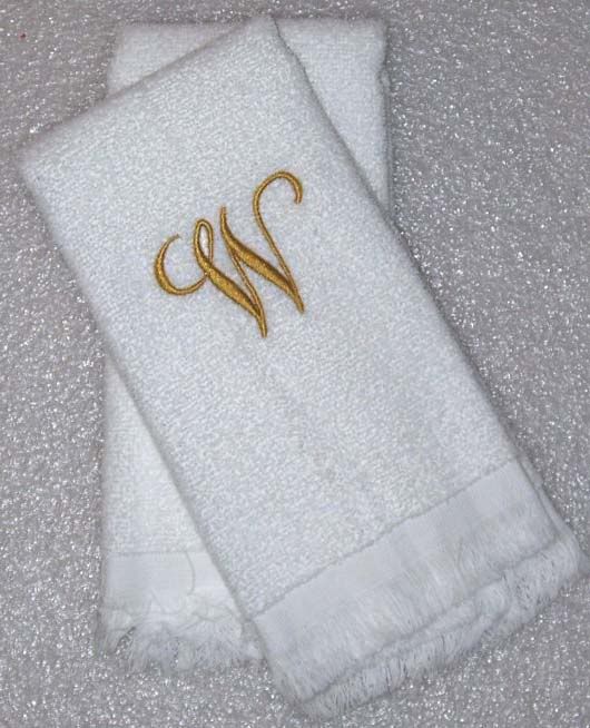 2 Personalized Monogrammed Fingertip Guest Towels 100 Ring Spun Cotton USA Made eBay