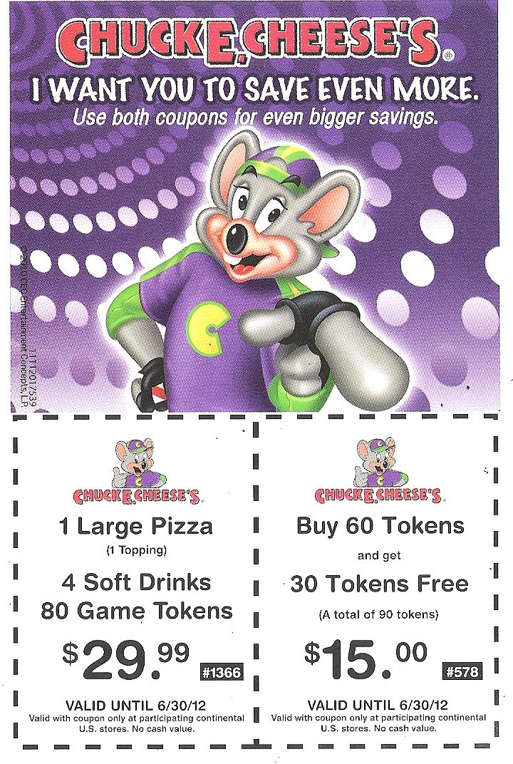 chuck e cheese coupons