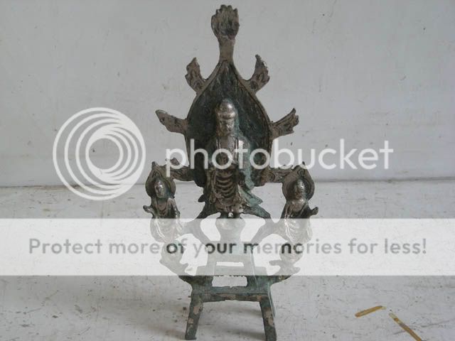 Vintage China Bronze 3 Standing Buddha Statue  